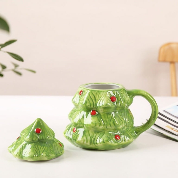 Christmas Mug With Lid - Christmas Tree