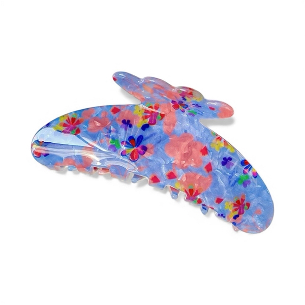 Jelly Hair Claw - Purple with Red Flower