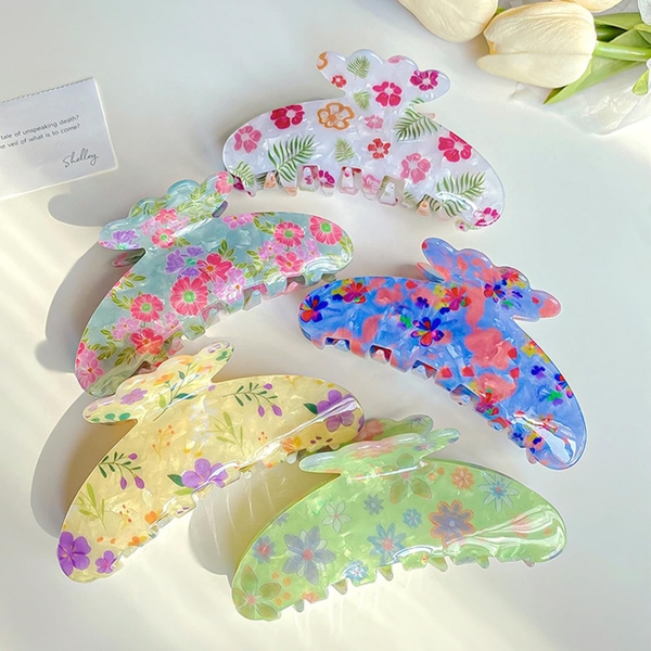 Jelly Hair Claw - Green Flower