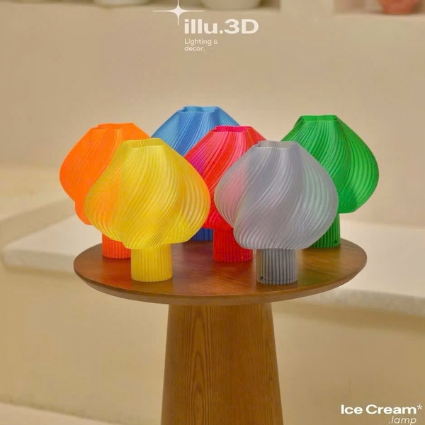 ILLU.3D Lighting – 3D Printing Ice Cream Lamp in Turquoise