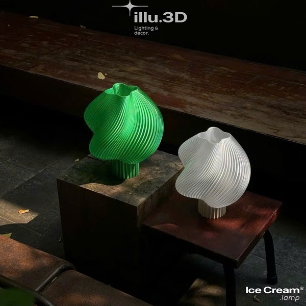 ILLU.3D Lighting – 3D Printing Ice Cream Lamp in Cream