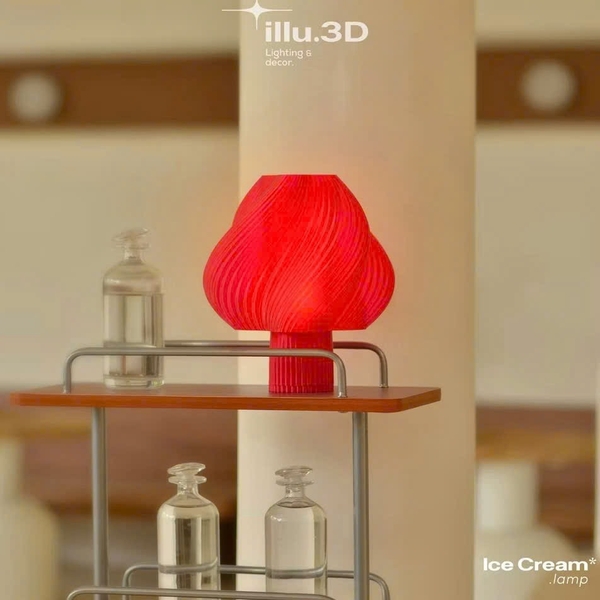 ILLU.3D Lighting – 3D Printing Ice Cream Lamp in Red
