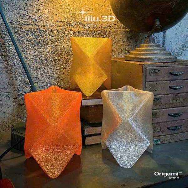 ILLU.3D Lighting – 3D Printing Origami Lamp in Yellow