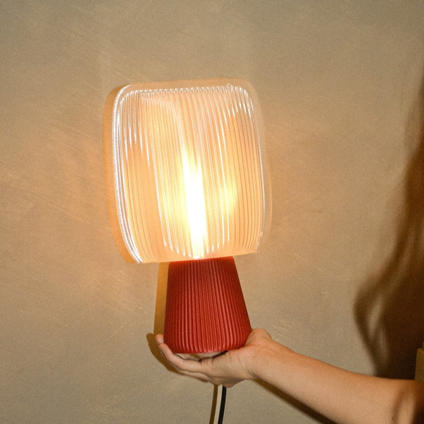 ILLU.3D Lighting - 3D Printing Pom Pom Lamp in Cherry Red