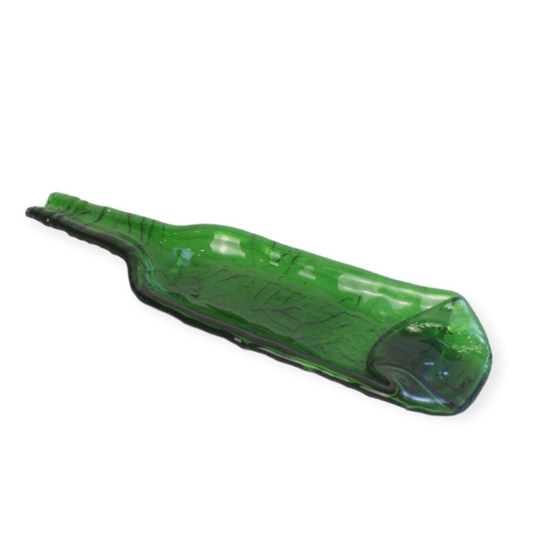 ELI & LOU - Upcycled Wine Bottle Appetizer Tray in Green