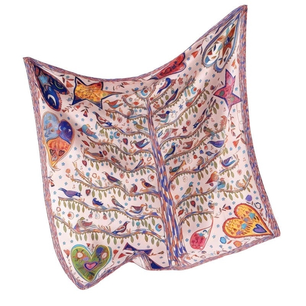 ‘Tree Of Life’ Square Scarf in Pink