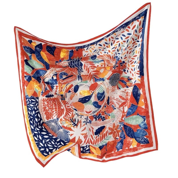 ‘Spring Time’ Square Scarf in Orange
