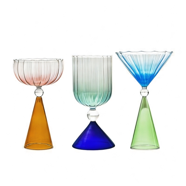 Classic Cocktail Glass in Blue & Navy