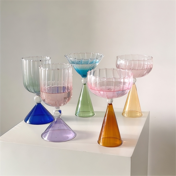Classic Cocktail Glass in Blue & Navy