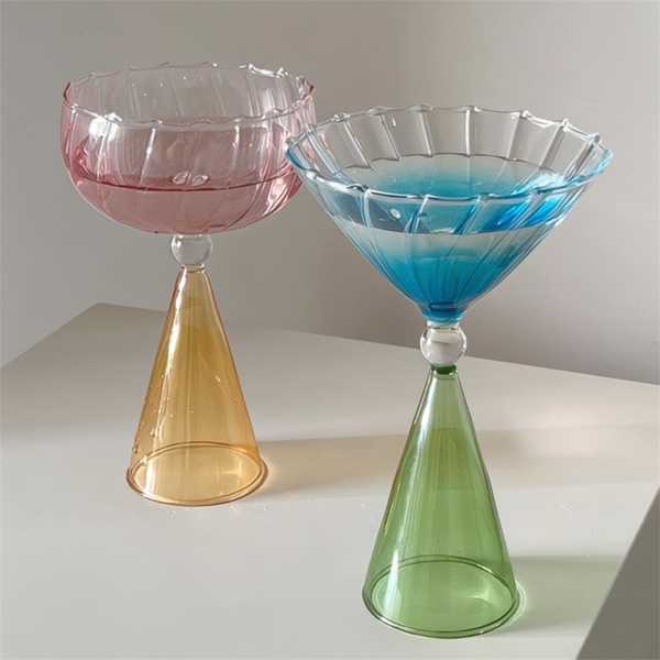 Classic Cocktail Glass in Orange & Lilac