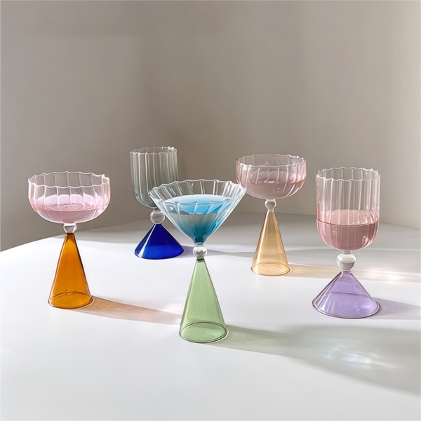 Classic Cocktail Glass in Blue & Navy