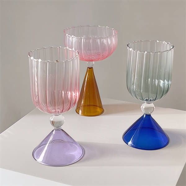 Half Moon Cocktail Glass in Pink & Orange