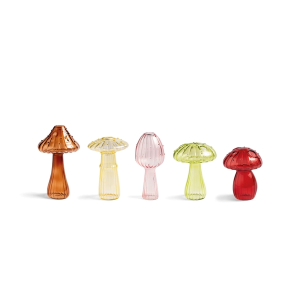 Mushroom Glass Vase in Lime