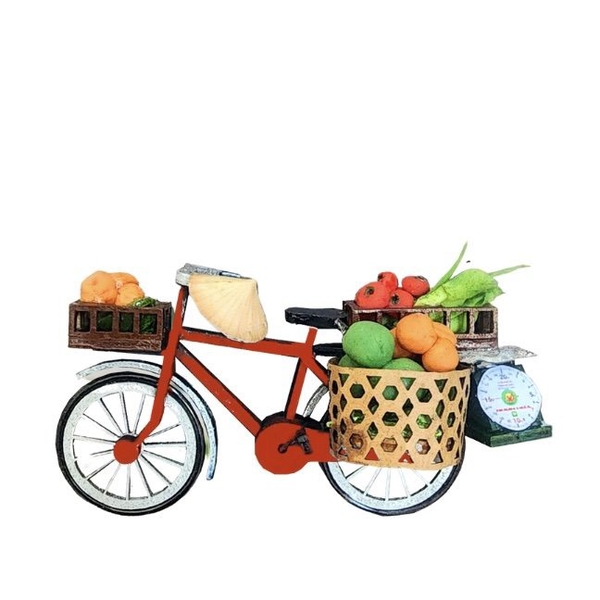 NHA TIN - 'Xe Trái Cây - Fruit Vendor Cart' Magnet In Red