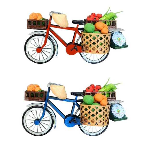 NHA TIN - 'Xe Trái Cây - Fruit Vendor Cart' Magnet In Blue