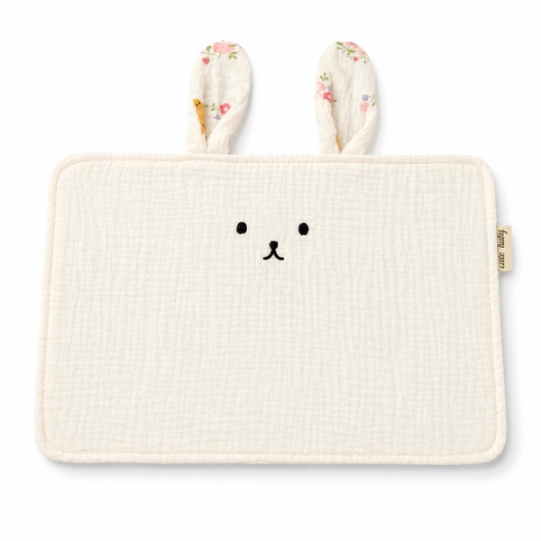 Baby Musline Pillow - Ivory Bunny