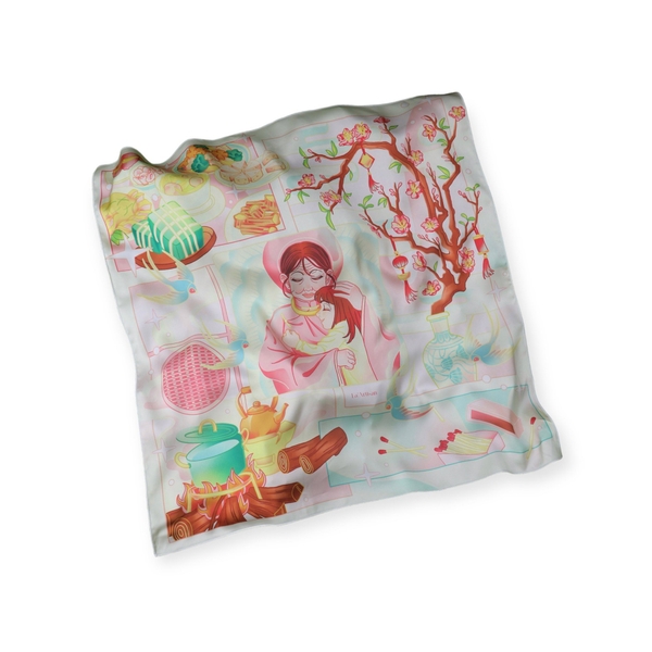 LA'ARTISAN - ‘Cô Bé Bán Diêm - The Little Match Girl’ Square Scarf