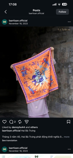 LA'ARTISAN - ‘Hai Bà Trưng - The Trung Sisters’ Square Scarf