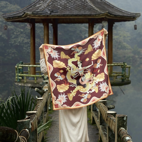 LA'ARTISAN - ‘Mẹ Âu Cơ - Mother Au Co’ Square Scarf