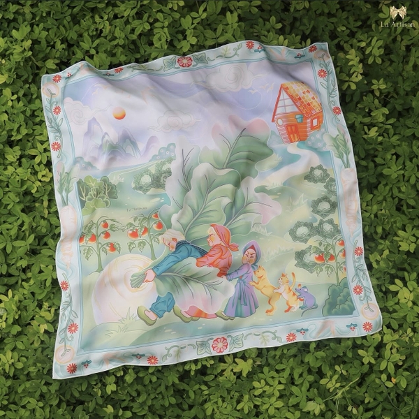 LA'ARTISAN - ‘Nhổ Củ Cải - The Gigantic Turnip’ Square Scarf