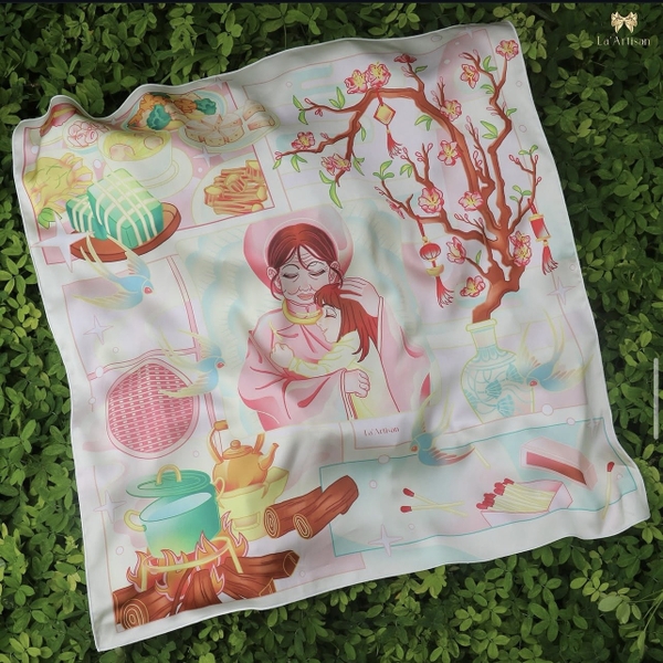 LA'ARTISAN - ‘Cô Bé Bán Diêm - The Little Match Girl’ Square Scarf