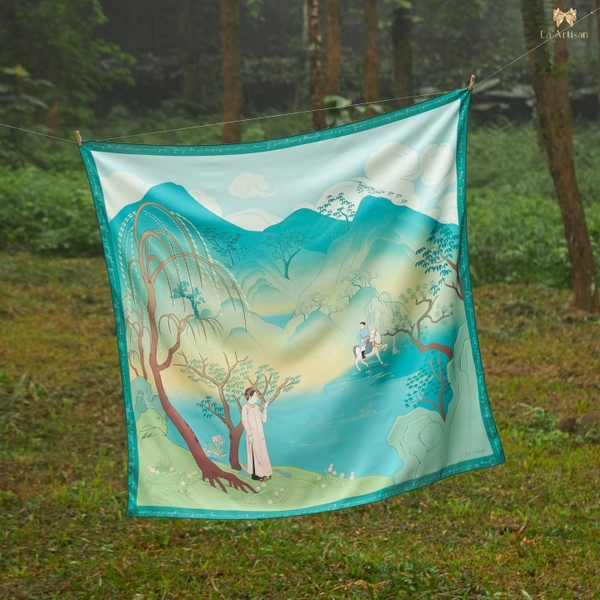 LA'ARTISAN - ‘Đoàn Thị Điểm - Poet Doan Thi Diem’ Square Scarf