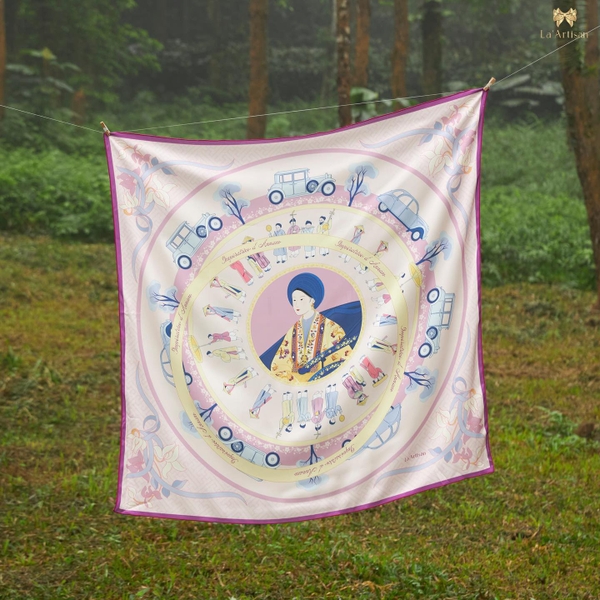 LA'ARTISAN - ‘Nam Phương Hoàng Hậu - Queen Nam Phuong’ Square Scarf