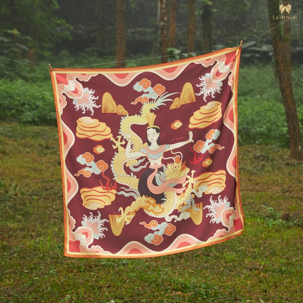 LA'ARTISAN - ‘Mẹ Âu Cơ - Mother Au Co’ Square Scarf