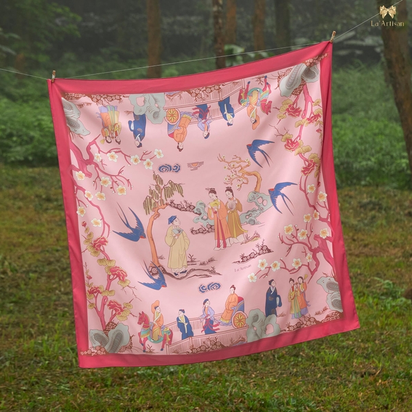 LA'ARTISAN - ‘Truyện Kiều - The Tale Of Kieu’ Square Scarf