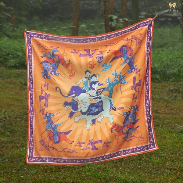 LA'ARTISAN - ‘Hai Bà Trưng - The Trung Sisters’ Square Scarf