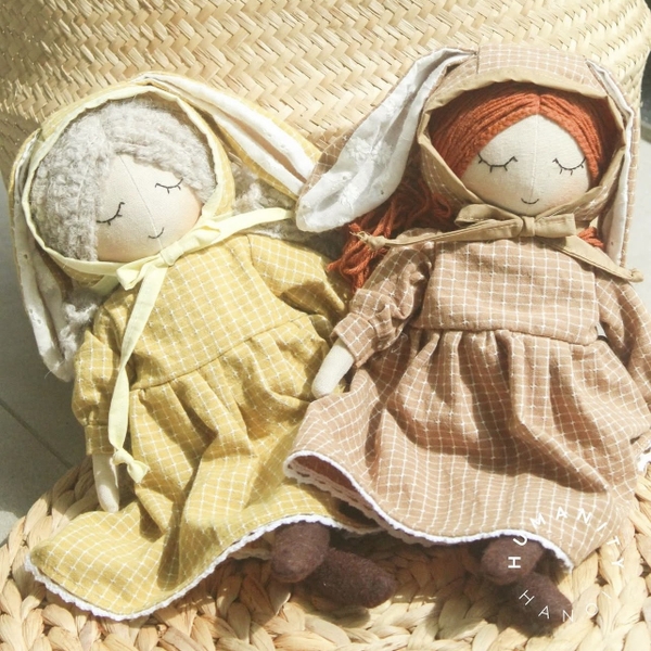 RUNG HANDMADE - Anne Doll in Yellow Gingham Dress