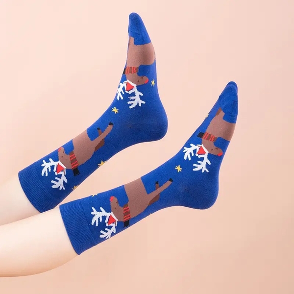 CHRISTMAS - 'Reindeer & Star' Holiday Crew Socks
