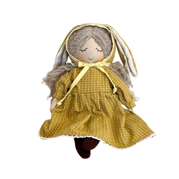 RUNG HANDMADE - Anne Doll in Yellow Gingham Dress