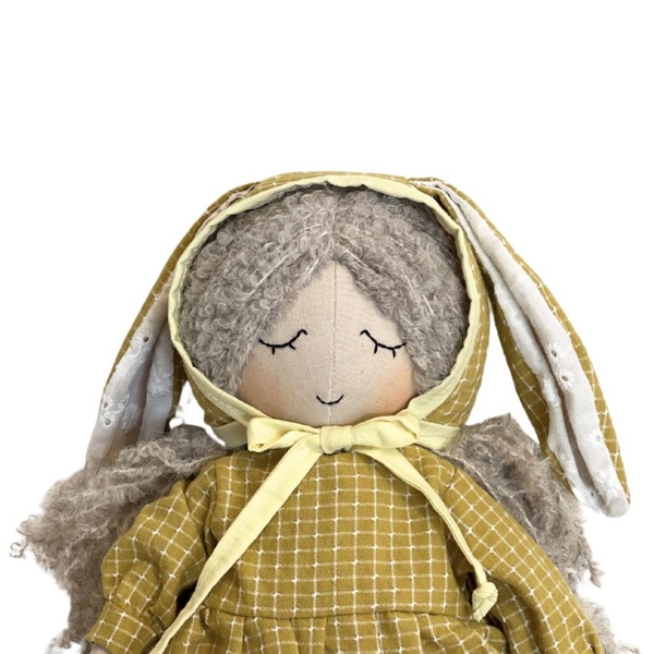 RUNG HANDMADE - Anne Doll in Yellow Gingham Dress