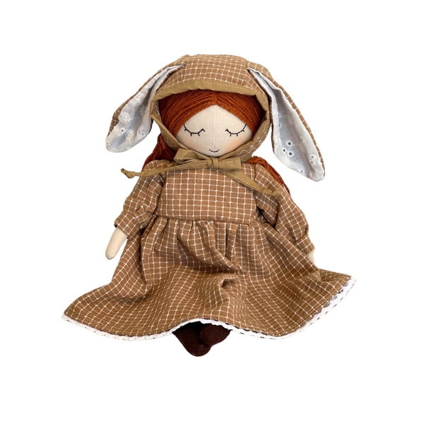 RUNG HANDMADE - Anne Doll in Brown Gingham Dress