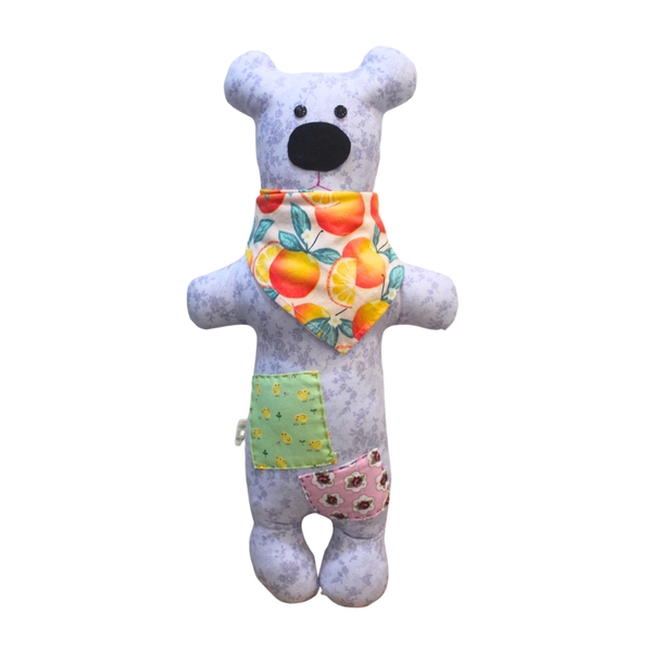 RUNG HANDMADE - Bob Bear in Lilac with Tangerine Scarf