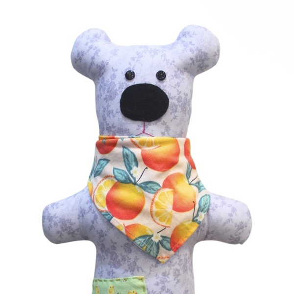 RUNG HANDMADE - Bob Bear in Lilac with Tangerine Scarf