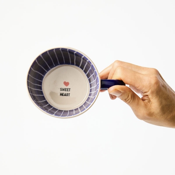 BÁT TRÀNG CERAMIC - Short Mug in Red Heart