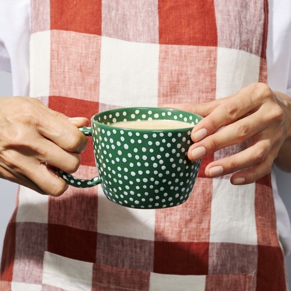 BÁT TRÀNG CERAMIC - Short Mug in Green Sprinkle