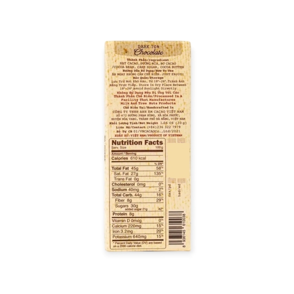 TBROS CHOCOLATE - Dark Chocolate 70%