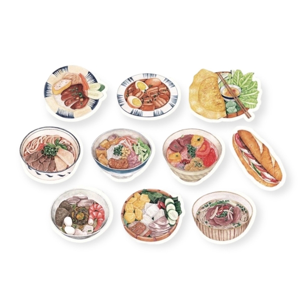 PHANHSHI STUDIO - ‘Vietnamese Dishes No.01’ Diecut Sticker Pack