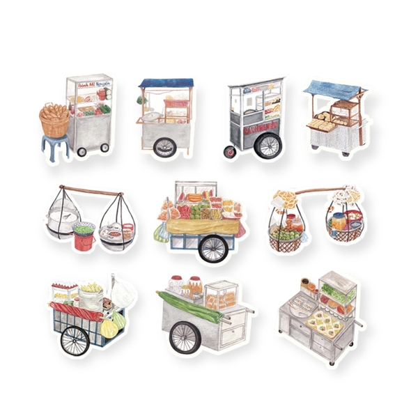 PHANHSHI STUDIO - ‘Vietnamese Vendors No.01’ Diecut Sticker Pack