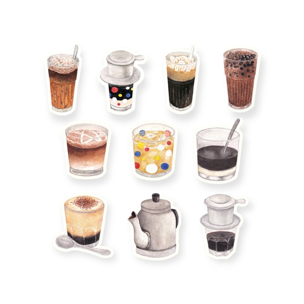 PHANHSHI STUDIO - ‘Vietnamese Coffee’ Diecut Sticker Pack