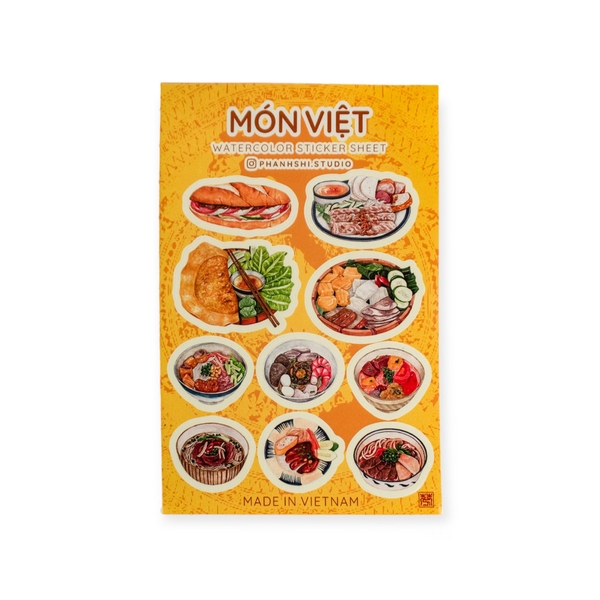 PHANHSHI STUDIO - ‘Vietnamese Cuisine’ Watercolor Stickers Sheet