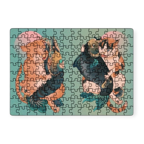 XLAND - ‘Mèo Ôm Tôm Cá / Cat Holding Fish & Shrimp’ Puzzle Game