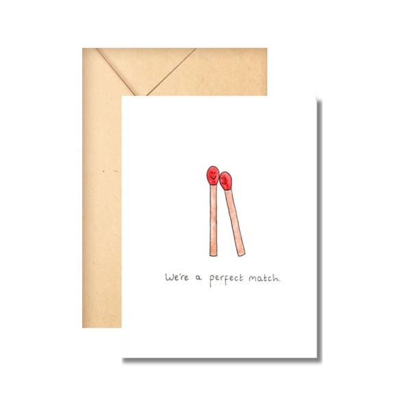 Made By Hattie - ‘We're A Perfect Match’ Greeting Card