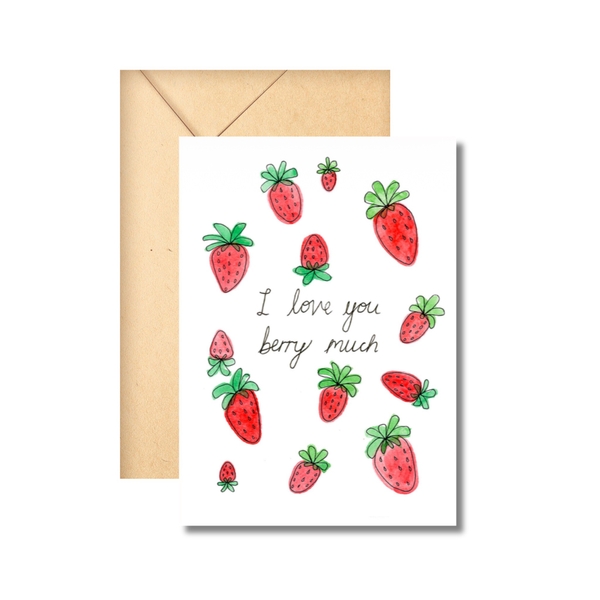 Made By Hattie - ‘I Love You Berry Much’ Greeting Card