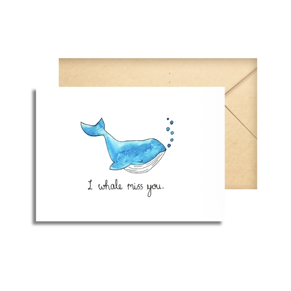 Made By Hattie - ‘I Whale Miss You’ Greeting Card