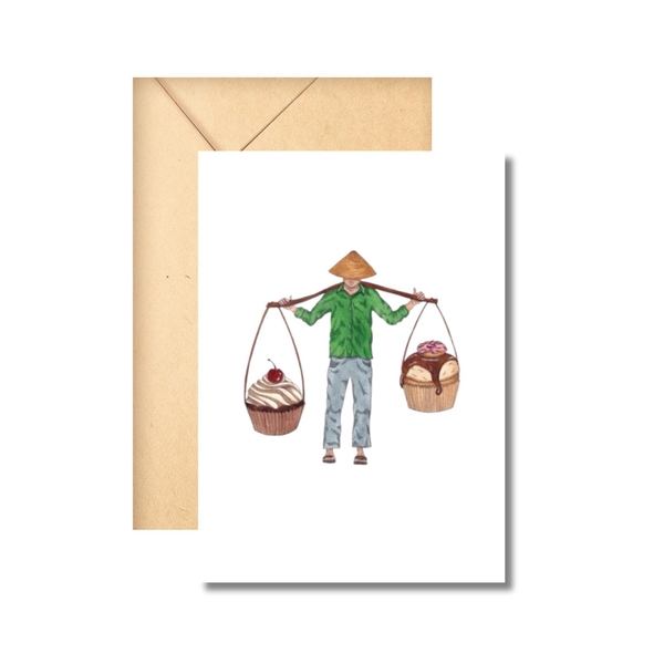 LAURIE DRAWS - 'Cupcake Vendor' Birthday Card