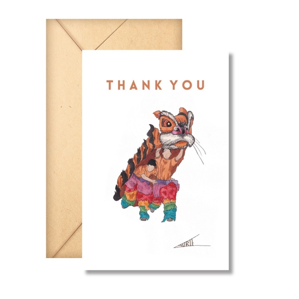 LAURIE DRAWS - 'One Tiger Dancer' Thank You Card